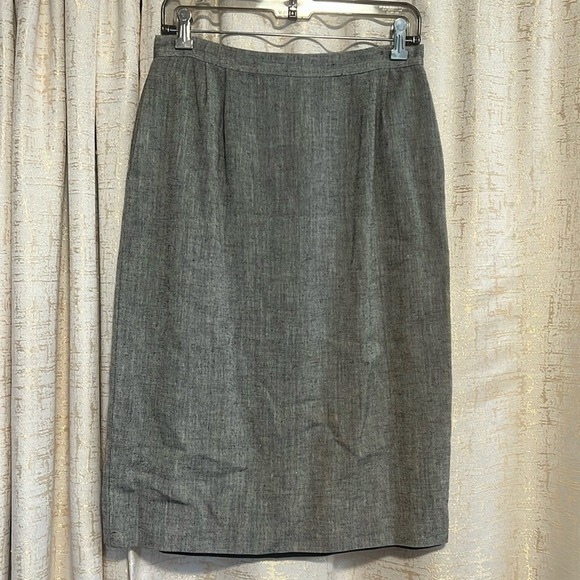 Gianni Sport Dresses & Skirts - Gianni Sport Pencil Skirt Womens 12 Grey Rayon Linen Midi Vintage USA Officecore